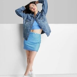 Wild and fable blue mesh mini skirt size M NWT